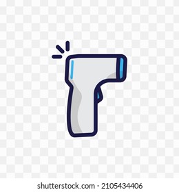 Vector illustration of thermometer gun in gray colors and transparent background(png).