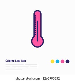 Vector illustration of thermometer icon colored line. Beautiful tourism element also can be used as temperature measurement icon element.
