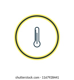Vector illustration of thermometer icon line. Beautiful tourism element also can be used as temperature measurement icon element.