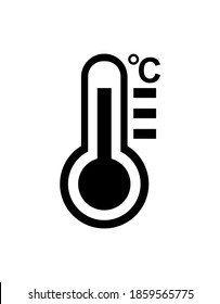 Vector illustration of thermometer icon on white background