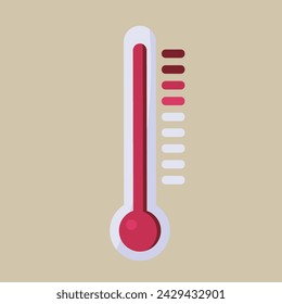 Ilustración vectorial de un termómetro que indica alta temperatura.