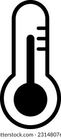 Vector illustration of a thermometer line icon. Temperature measurement.