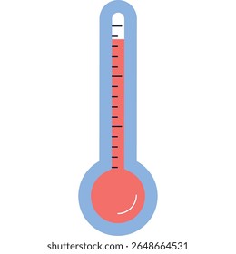 Ilustração vetorial de um termômetro que mede a temperatura com precisão
