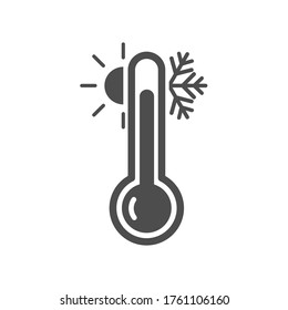 Vector illustration of a thermometer on a light background.