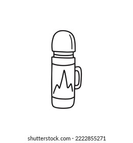 Vector illustration of thermos in doodle style isolated on white background for your design