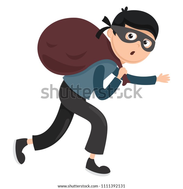 Vector Illustration Thief Stock Vector (Royalty Free) 1111392131