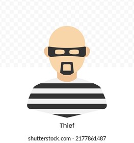 Vector illustration of Thief Avatar in color on a transparent background (PNG). EPS Vector