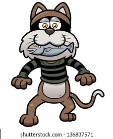 Vector Illustration Of Thief Cat