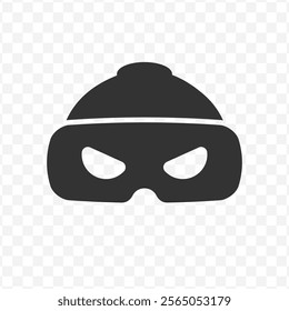 Vector illustration of thief icon in dark color and transparent background(PNG).