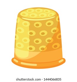 Vector illustration of thimble and etching icon. Collection of thimble and clothing vector icon for stock.