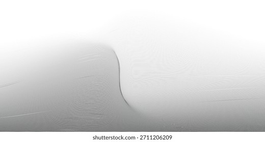 Ilustración vectorial. Líneas onduladas curvadas delgadas. Pila de líneas onduladas negras sobre un fondo blanco. 