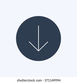 Vector illustration of thin line arrow icon . Can be used as company logo, badge, web interface and mobile application button, pictogram