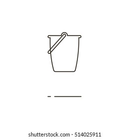 Vector illustration of thin line bucket icon on white background