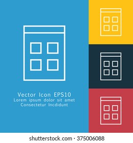 Vector illustration of thin line calendar icon . Can be used as company logo, badge, web interface and mobile application button, pictogram