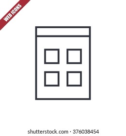 Vector illustration of thin line calendar icon . Can be used as company logo, badge, web interface and mobile application button, pictogram