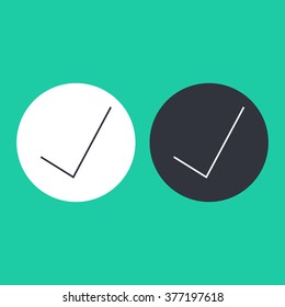 Vector illustration of thin line check icon . Can be used as company logo, badge, web interface and mobile application button, pictogram