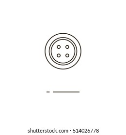 Vector Illustration Of Thin Line Clothing Button Icon On White Background