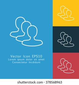 Vector illustration of thin line community icon . Can be used as company logo, badge, web interface and mobile application button, pictogram