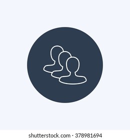 Vector illustration of thin line community icon . Can be used as company logo, badge, web interface and mobile application button, pictogram