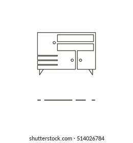 Vector illustration of thin line cupboard icon on white background