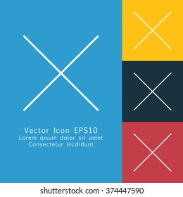 Vector illustration of thin line dismiss icon . Can be used as company logo, badge, web interface and mobile application button, pictogram