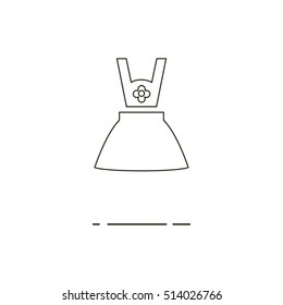 Vector illustration of thin line dress icon on white background