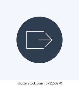 Vector illustration of thin line exit icon . Can be used as company logo, badge, web interface and mobile application button, pictogram
