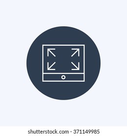 Vector illustration of thin line expand icon . Can be used as company logo, badge, web interface and mobile application button, pictogram