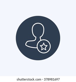 Vector illustration of thin line favourite male user icon. Could be used as menu button, user interface element template, badge, sign, symbol, company logo