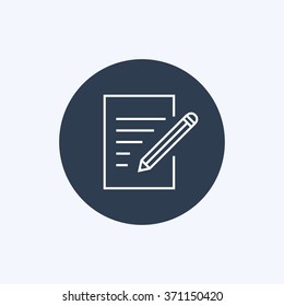 Vector illustration of thin line file icon . Can be used as company logo, badge, web interface and mobile application button, pictogram