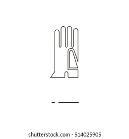 Vector illustration of thin line glove icon on white background