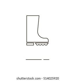 Vector illustration of thin line gumboots icon on white background