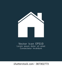 Vector illustration of thin line house icon . Can be used as company logo, badge, web interface and mobile application button, pictogram