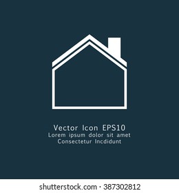 Vector illustration of thin line house icon . Can be used as company logo, badge, web interface and mobile application button, pictogram