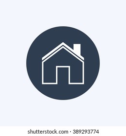 Vector illustration of thin line house icon . Can be used as company logo, badge, web interface and mobile application button, pictogram