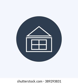 Vector illustration of thin line house icon . Can be used as company logo, badge, web interface and mobile application button, pictogram