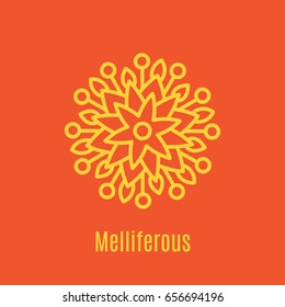 Vector illustration of thin line icon Honey flower, Melliferous