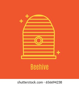 Vector illustration of thin line icon beehive