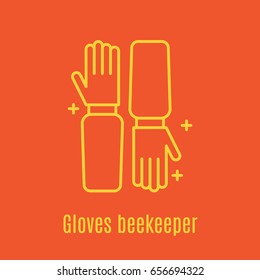 Vector illustration of thin line icon Beekeeper s Gloves