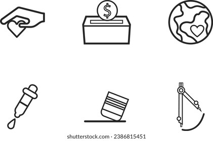 Vector illustration of thin line icons for businees