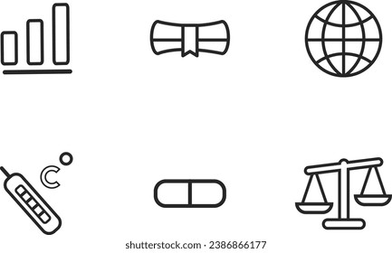 Icono vectorial de iconos de línea delgada para la tecnología de iconos mecánicos 