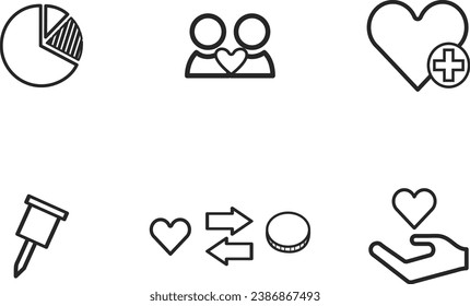 Ilustración vectorial de iconos de línea delgada para   amar 