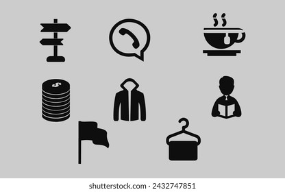 Ilustración vectorial de iconos de línea delgada para negocios, banca, contacto, redes sociales, tecnología, seo, logística, educación, deporte, medicina, viajes, tiempo, construcción, flecha. Conjunto de símbolos lineales.