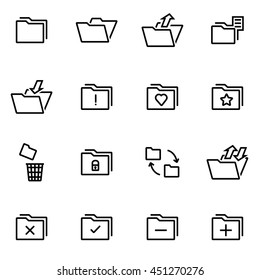 Vector illustration of thin line icons - folder