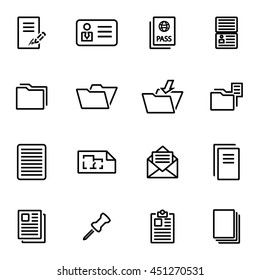 Vector illustration of thin line icons - folder