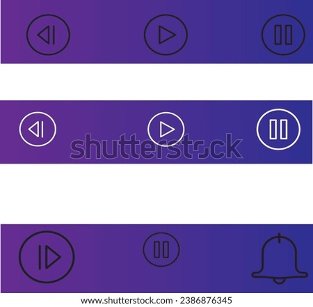 Vector illustration of thin line icons sound  blu  background 