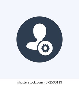 Vector illustration of thin line male user action icon . Could be used as menu button, user interface element template, badge, sign, symbol, company logo