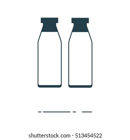 Vector illustration of thin line milk bottle icon on white background