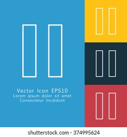Vector illustration of thin line pause icon . Can be used as company logo, badge, web interface and mobile application button, pictogram