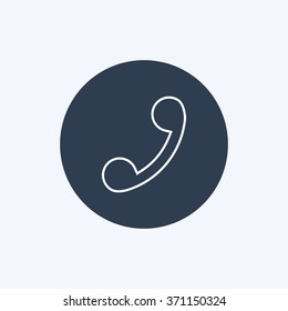 Vector illustration of thin line phone icon . Can be used as company logo, badge, web interface and mobile application button, pictogram